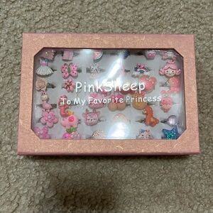 Brand New Cute Girls Rings Pink Sheep Princess